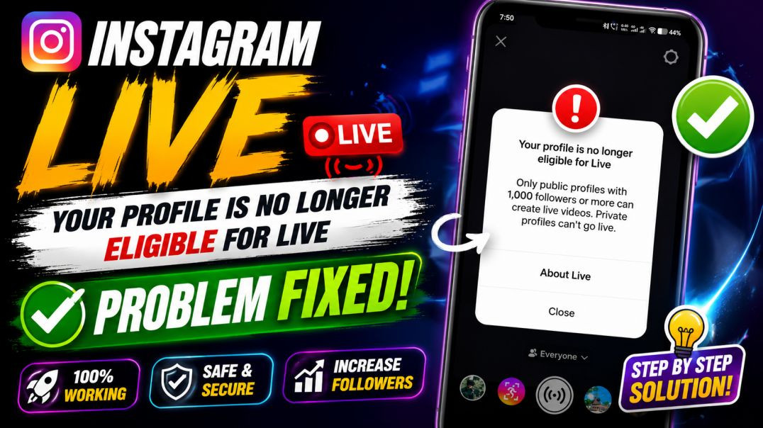 ⁣Instagram Your profile is no longer eligible for Live Problem | Instagram Live Option Not Working Pr