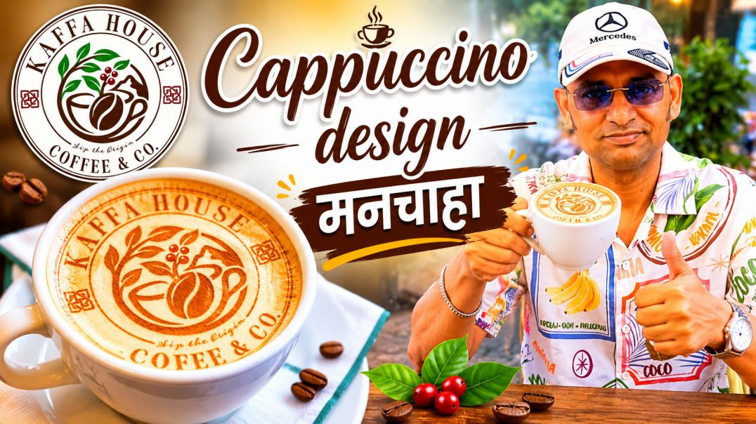⁣रोम इटली 🇮🇹 - Cappuccino Coffee के उपर मन चाहा डिजाइन बनवा सकते हैं