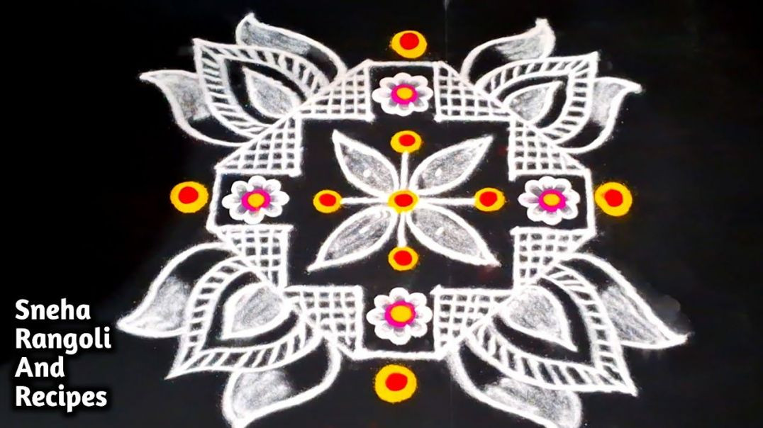 ⁣Easy Festive Rangoli Design Step by Step 🌸 | Geometric Dot Rangoli