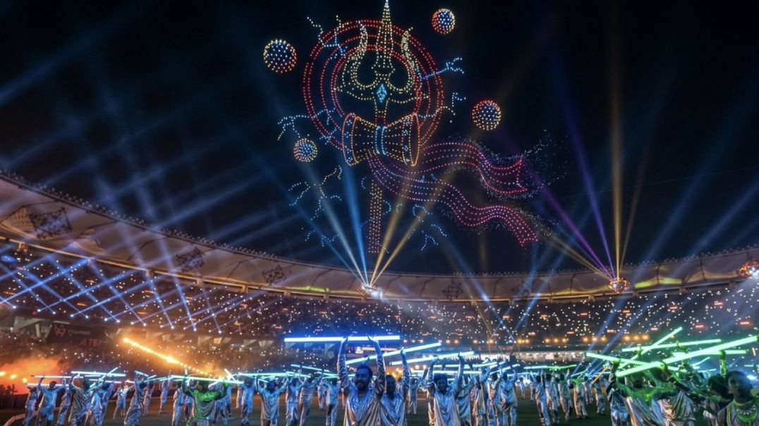 ⁣Every sanatani never forget this moment shiv tandav performance drone show Tata IPL ceremony