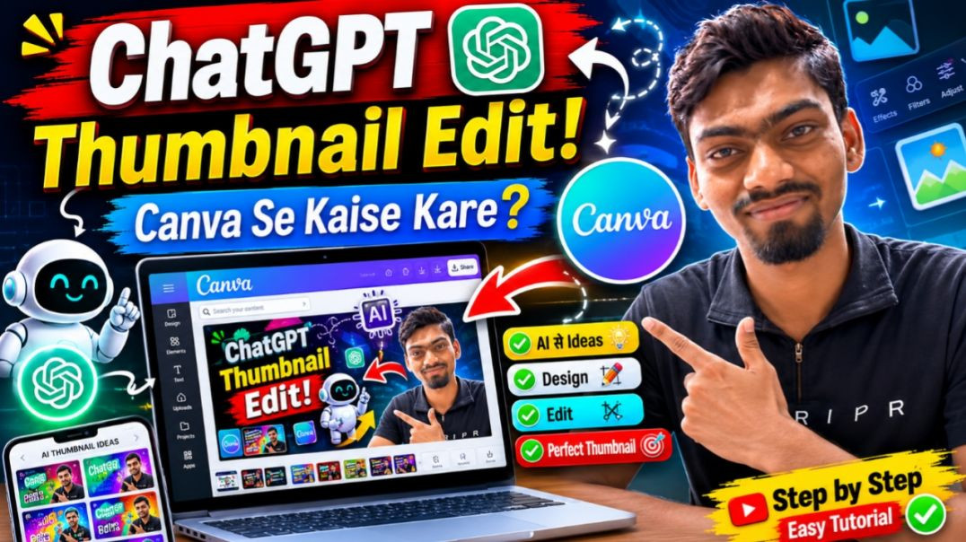 ⁣ChatGPT + Canva Thumbnail Editing | Beginner To Pro Guide 😱