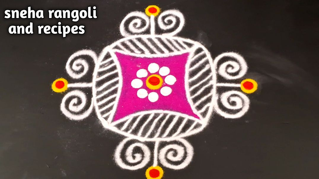 ⁣Beautiful Muggulu Designs 🌷 घर के आंगन के लिए आसान रंगोली