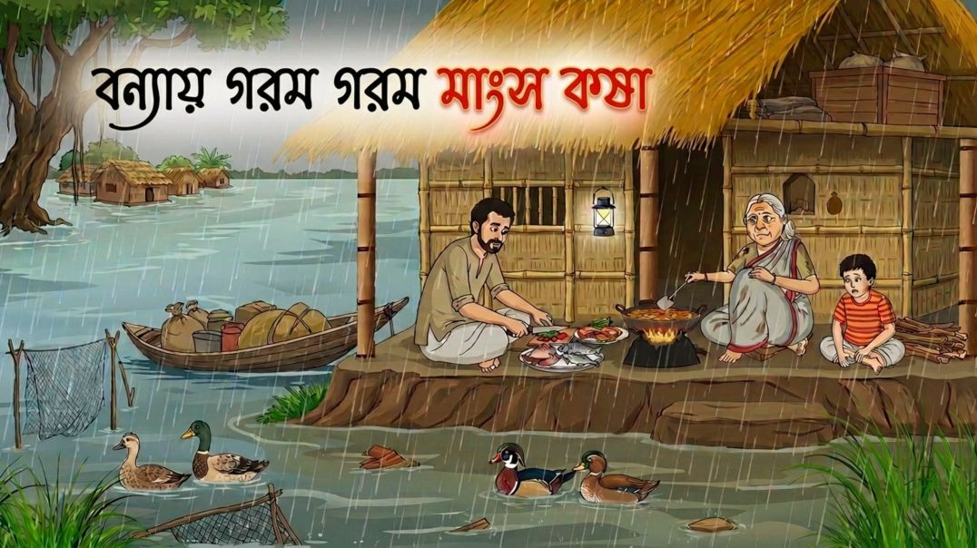 ⁣বন্যায় গরম গরম মাংস কষা | Bangla Moral Story| ঠাকুমার ঝুলি কার্টুন গল্প