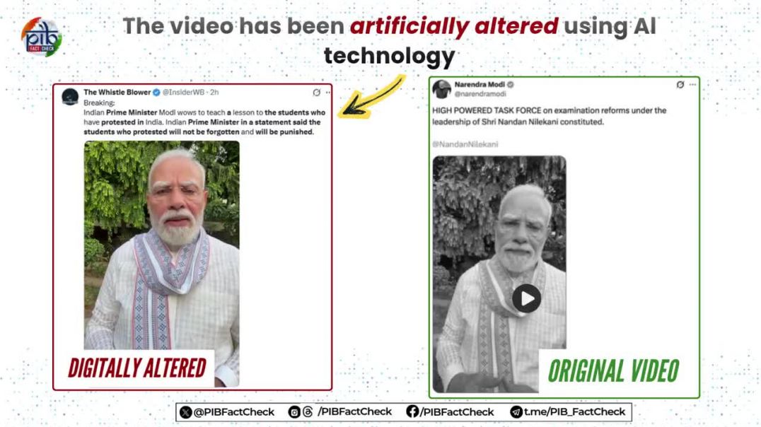⁣Fake News - Digitally Altered video of PM Modi threatening protesters with strong punishment is