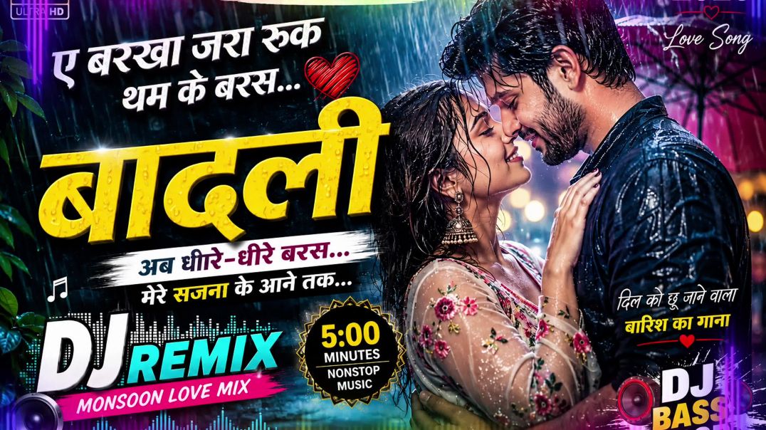 ⁣ए बादली ज़रा रुक थम के बरस ❤️ | New Romantic DJ Remix Song 2026 | Monsoon Love Song | Pranjal Music 