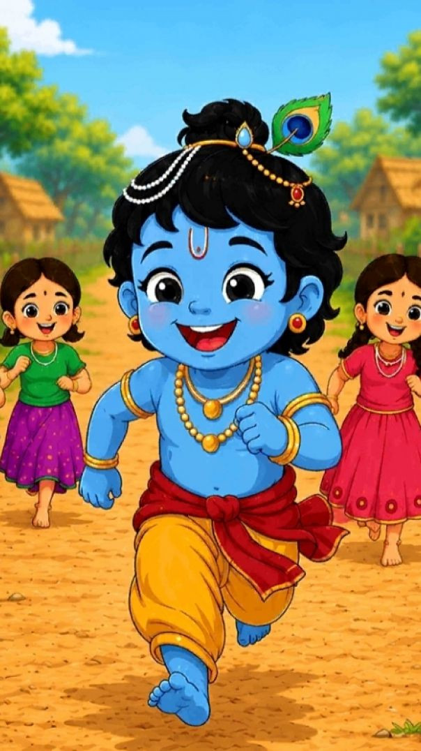 नटखट कृष्णा की बांसुरी चोरी हो गई! 🤔