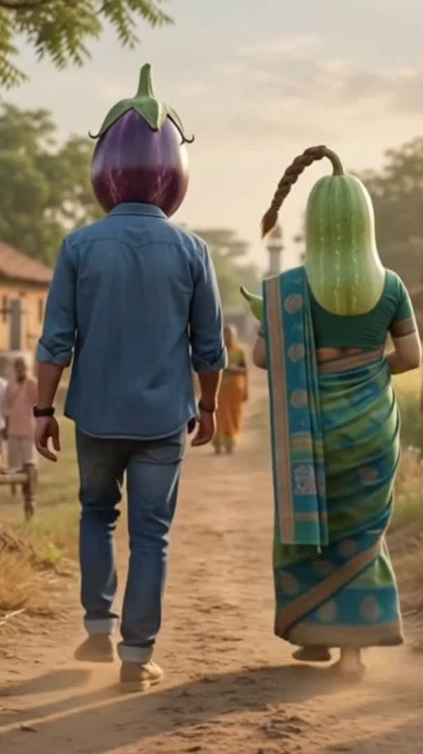 लौकी ओर बैंगन की दोस्ती....