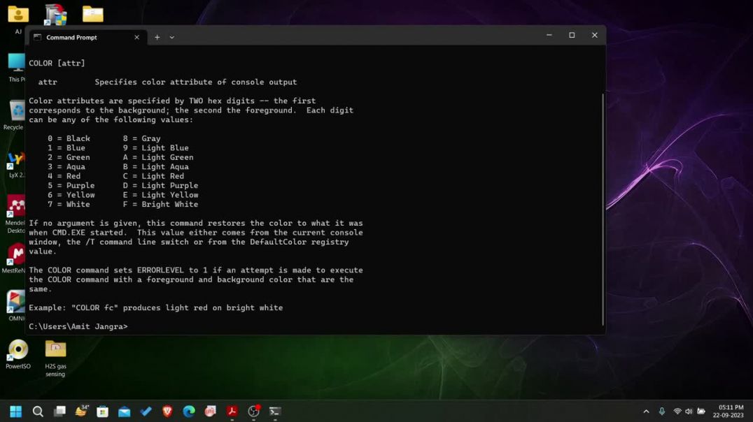 ⁣9.2 Change Background color in CMD