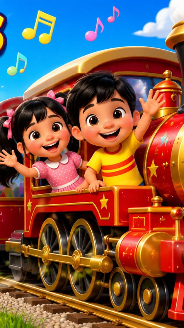 Wheels on the Train Go Round & Round | Choo Choo Train Song for Kids | Nursery Rhymes