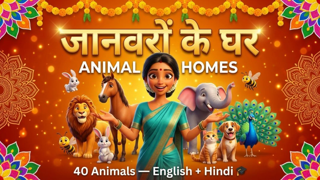 ⁣Animals and Their Homes! | Where Do Animals Live? | Kids Educational Video | English + Hindi