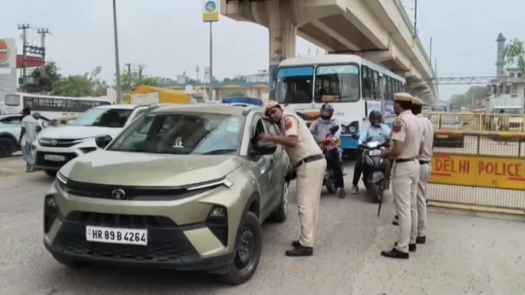 ⁣Security tightened at Delhi-Haryana Border