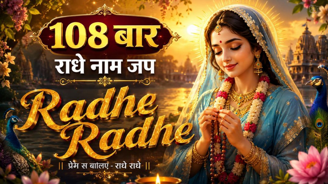 ⁣108 बार राधे नाम जप /मन को शांति देने वाली मधुर भजन धुन
