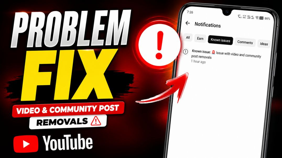 ⁣Known issue: Issue with video and community post removals || Yt Studio New Notification Today