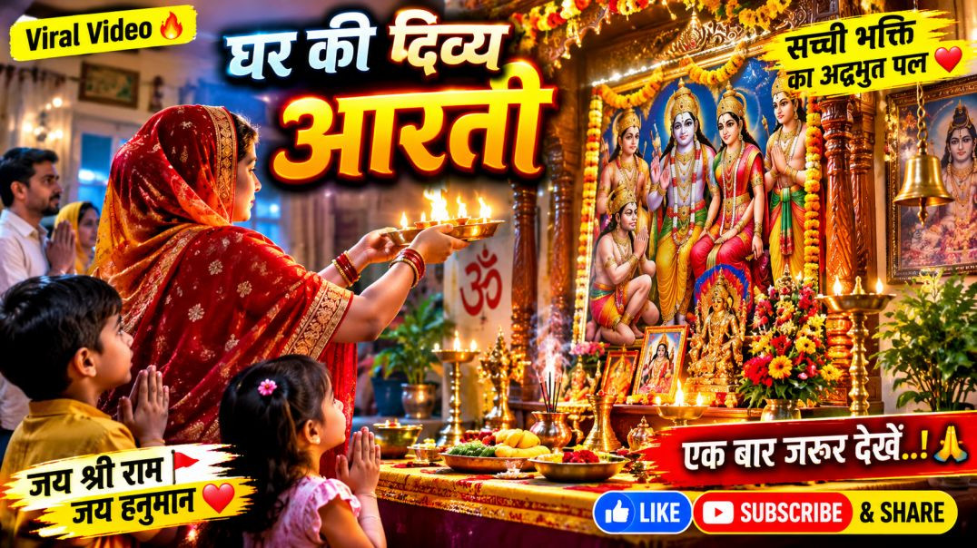 ⁣🙏 घर में हुई दिव्य आरती का मनमोहक दृश्य | सच्ची भक्ति का अद्भुत पल | Daily Aarti Darshan 2026 🪔