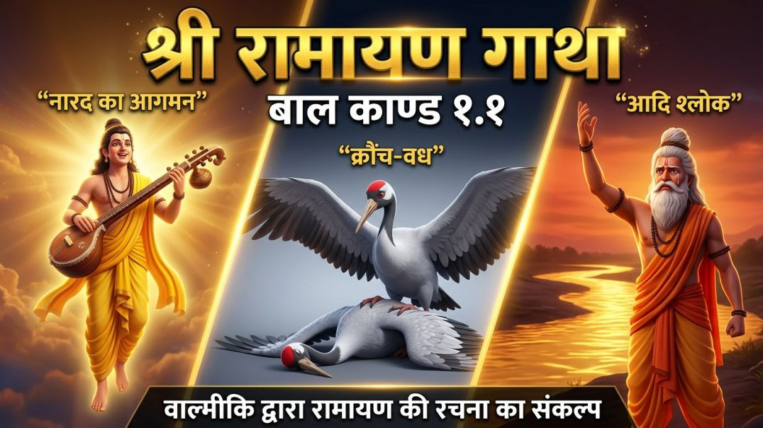 ⁣वाल्मीकि द्वारा रामायण की रचना का संकल्प | श्री रामायण गाथा | बाल काण्ड १.१ | Birth of Ramayan |