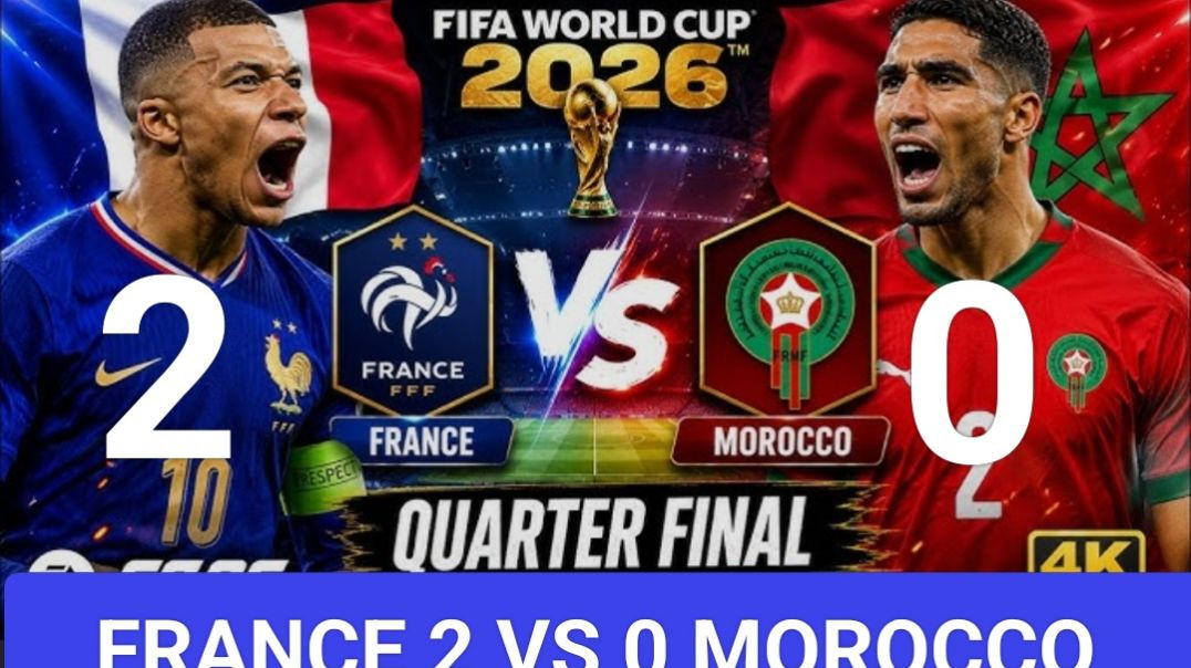 ⁣FRANCE 2 VS 0 MOROCCO FIFA WORLD CUP 2026 QUARTER FINAL FOOTBALL MATCH HIGHLIGHTS