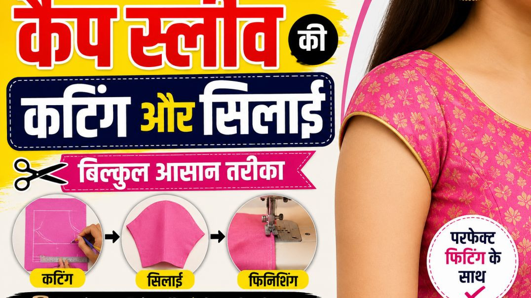 ⁣Cap sleeve cutting and stitching,mega sleeve,baju ki design#pratibhamishra