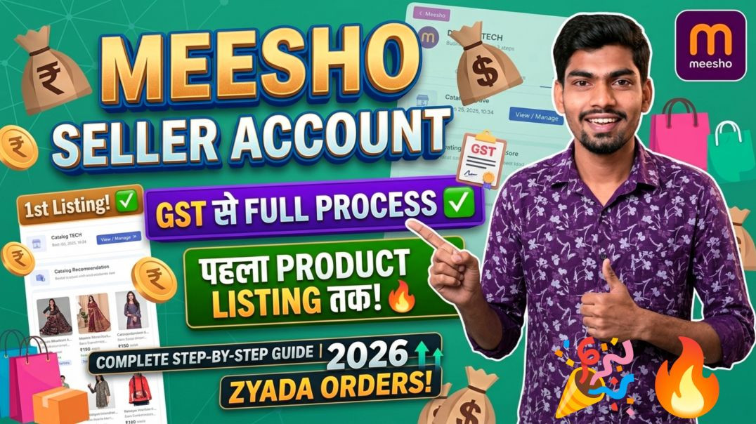 ⁣Meesho Seller Account (GST) + First Product Listing Full Process! 📦 ​Dosto, agar aap bhi 2026 me Mee