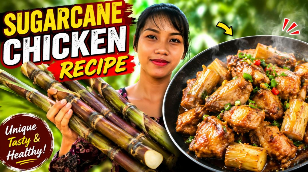 ⁣Sugarcane with chicken recipe