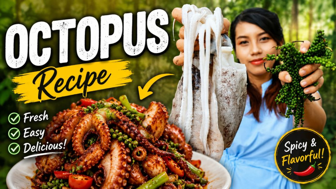 ⁣Giant Octopus Recipe | Amazing Seafood Cooking in Village Style! 🔥🍲