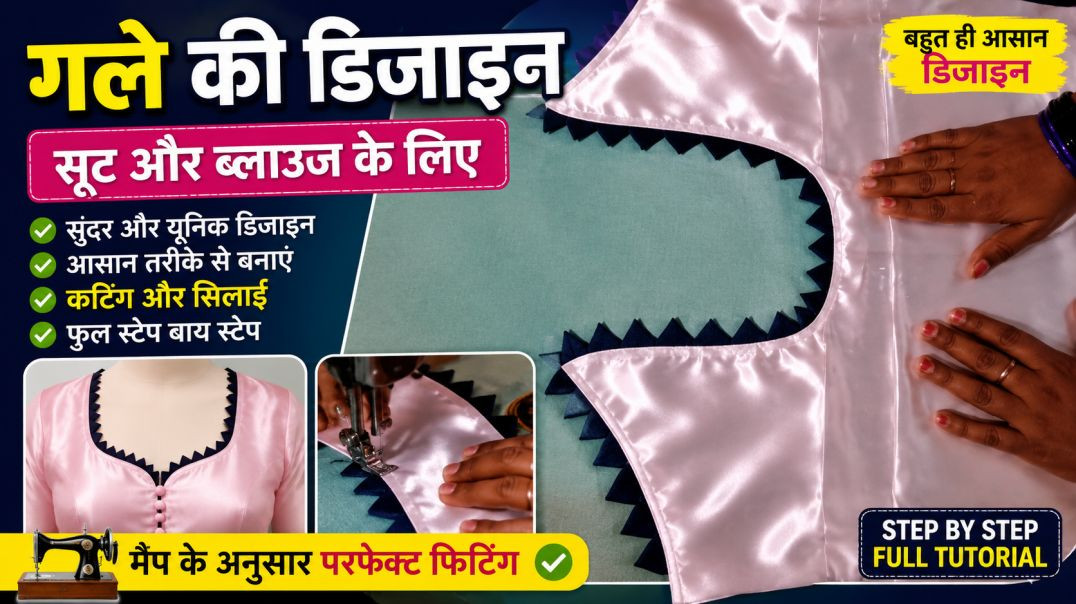 ⁣Trendy and unique neck design for kurti,suit,gala ka design banana sikhe,latest neck design