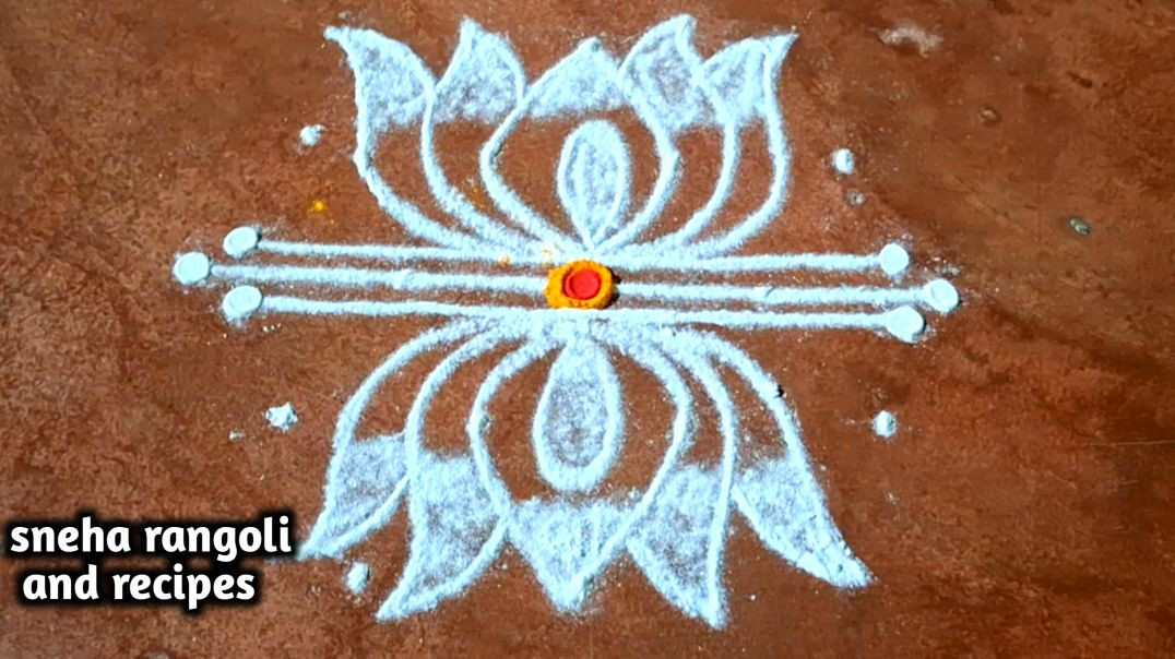 ⁣Beautiful Black Background Rangoli Design 😍✨ | Step-by-Step Tutorial
