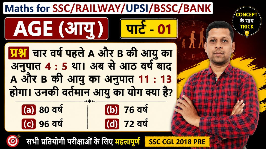 ⁣आयु (Age) चैप्टर के महत्वपूर्ण प्रश्न | सभी प्रतियोगी परीक्षाओं के लिए