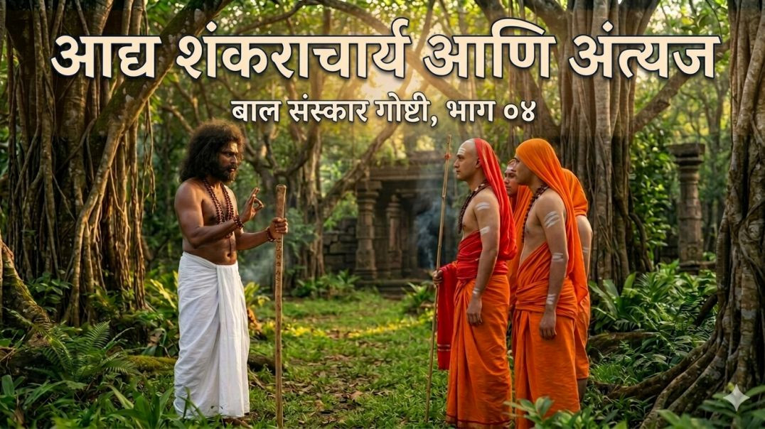 ⁣आद्य शंकराचार्यांनी एका अंत्यजाचे पाय का धरले? | बालसंस्कार गोष्टी भाग ०४ Kedar Vani Marathi