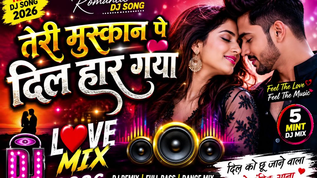 ⁣**तेरी मुस्कान पे दिल हार गया ❤️ | New Romantic DJ Song 2026 | Love Mix | Full Bass DJ Remix | Hindi