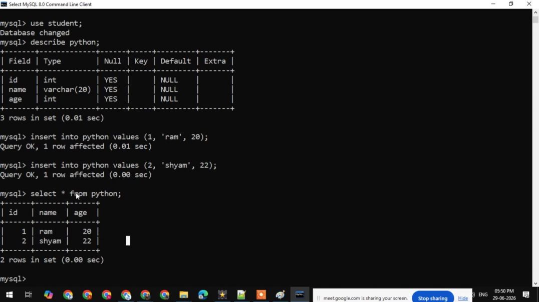 ⁣Part - 5  MySQL Create, Insert, Select