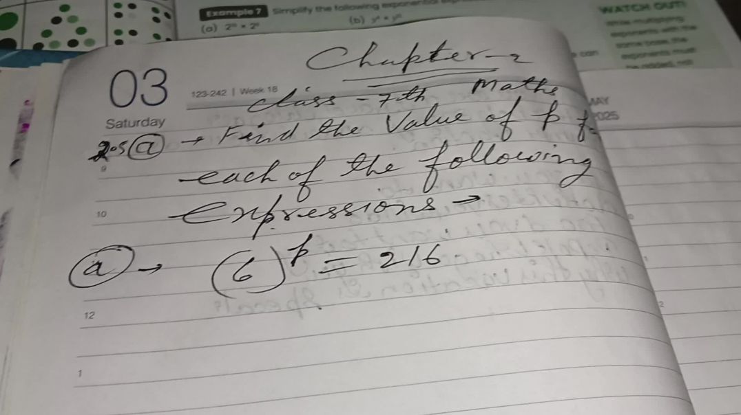 ⁣Class 8th Mathematics Exponent