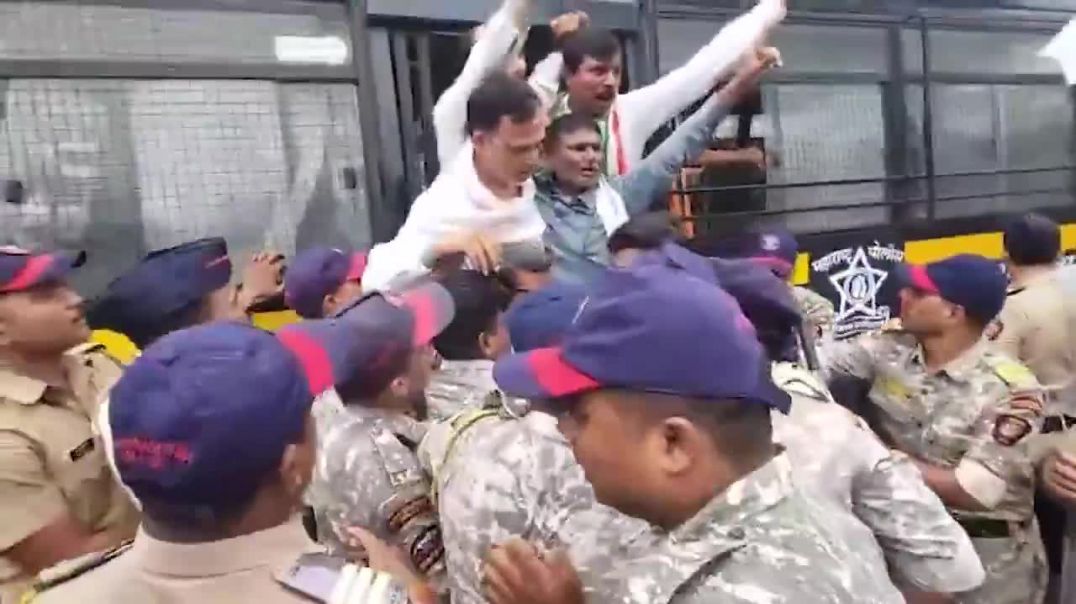 ⁣Congress workers detained in Nagpur for disturbing public order in the name of protest