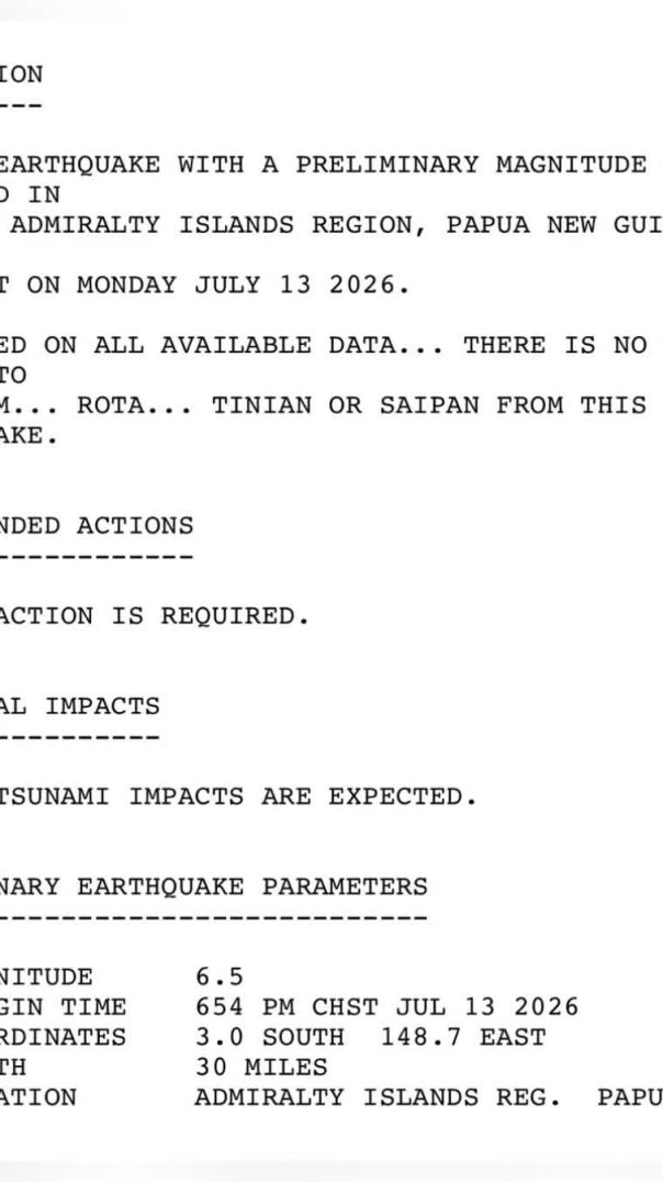 Papua New Guinea Earthquake
