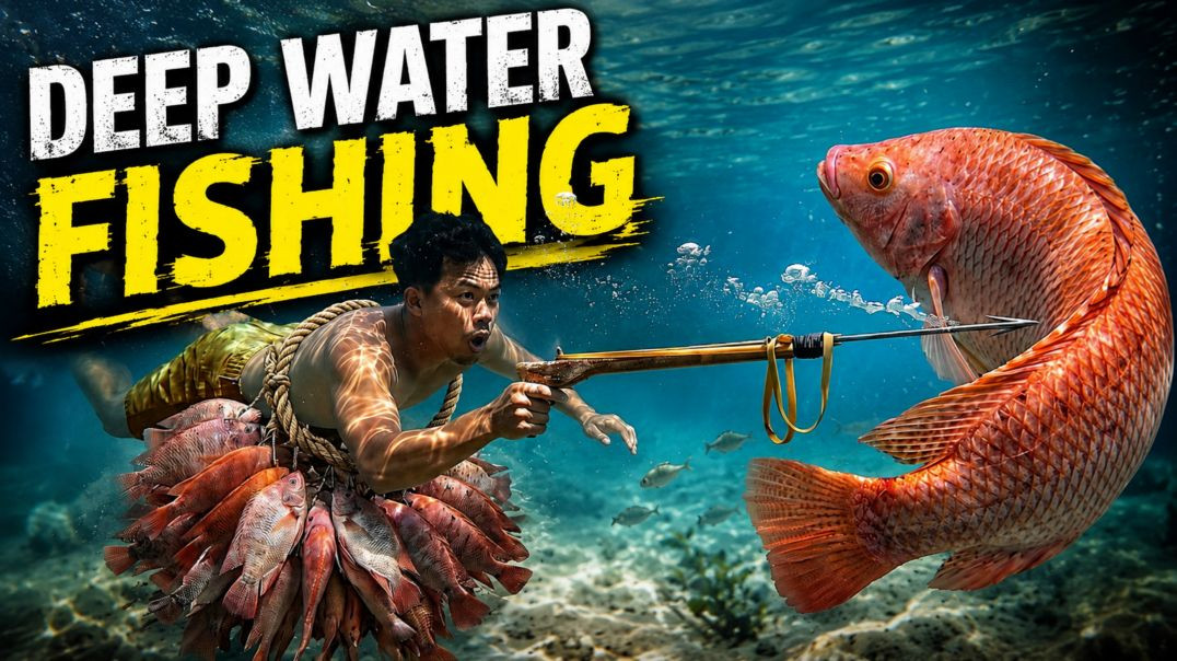 ⁣Deep Water Fishing Adventure | बड़ी मछली पकड़कर स्वादिष्ट रेसिपी! 🐟🔥