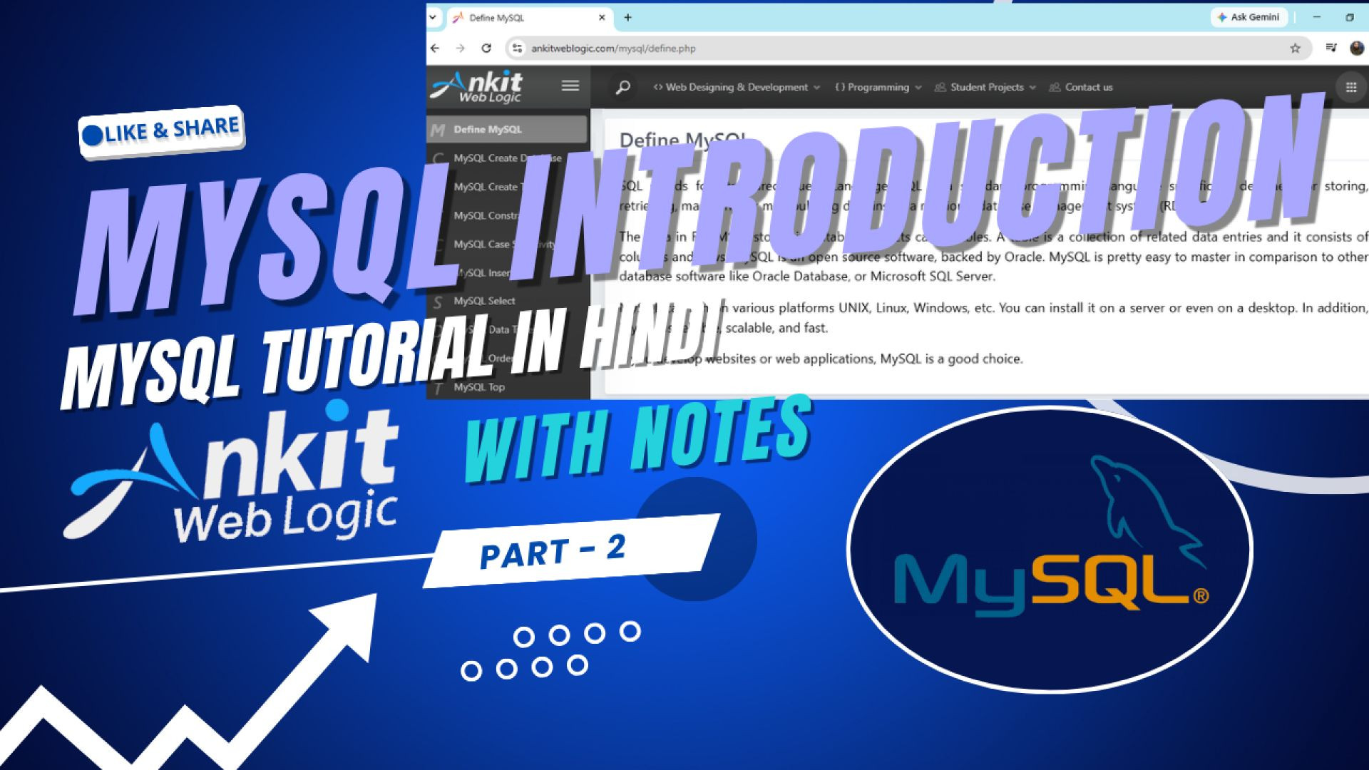 ⁣Part-2 | Introduction to MySQL | MySQL Tutorial