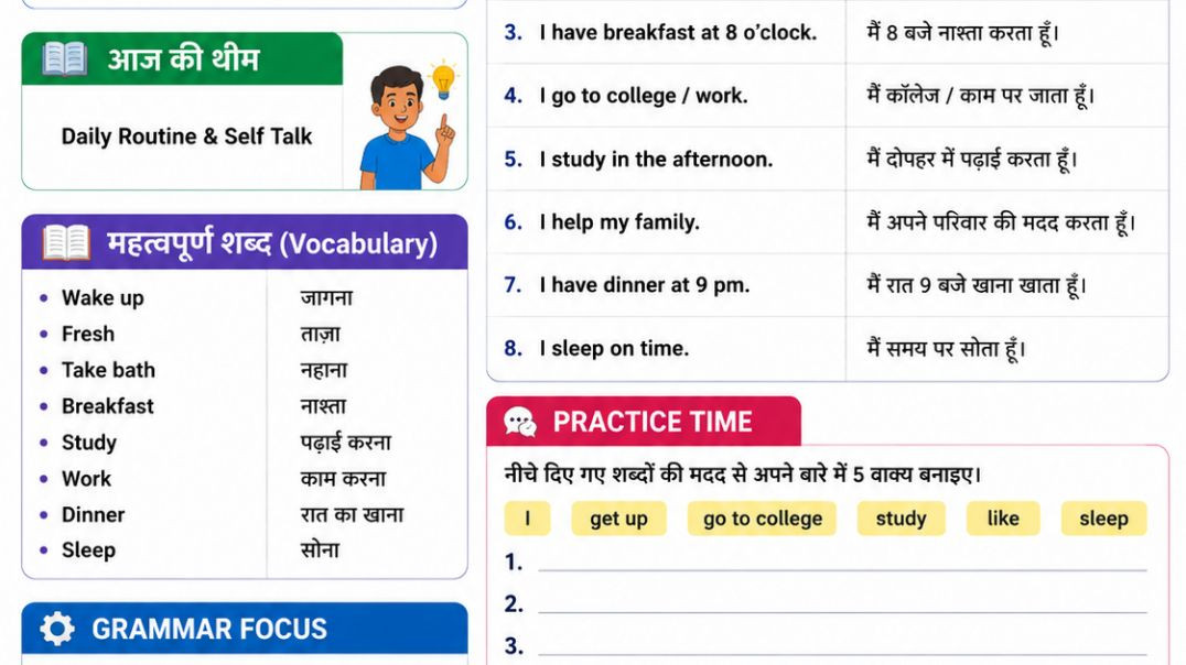 ⁣Spoken English Day 3  pratice daily .#english​ #spokenenglish