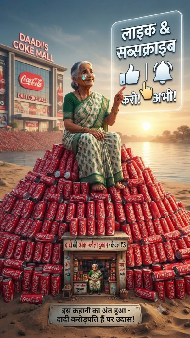 Dadi jis bhi chiz ko chhoti wo coca cola k cane me badal jata #comedy#story#ai#aivideos