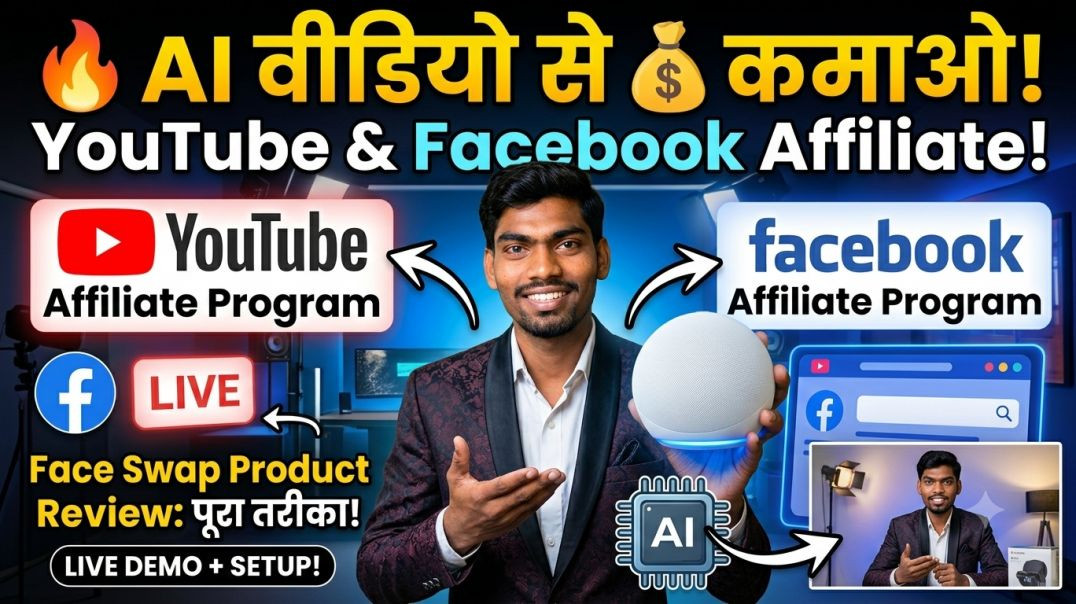 ⁣AI वीडियो से कमाओ! 💰 YouTube & Facebook Affiliate Marketing 2026 | Face Swap Product Review