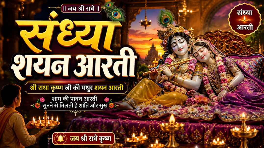 🌙_संध्या_शयन_आरती___श्री_राधा_कृष्ण_जी_की_मधुर_शयन_आरती_🙏___Evening_Shayan_Aarti___Bhakti_Darshan(36