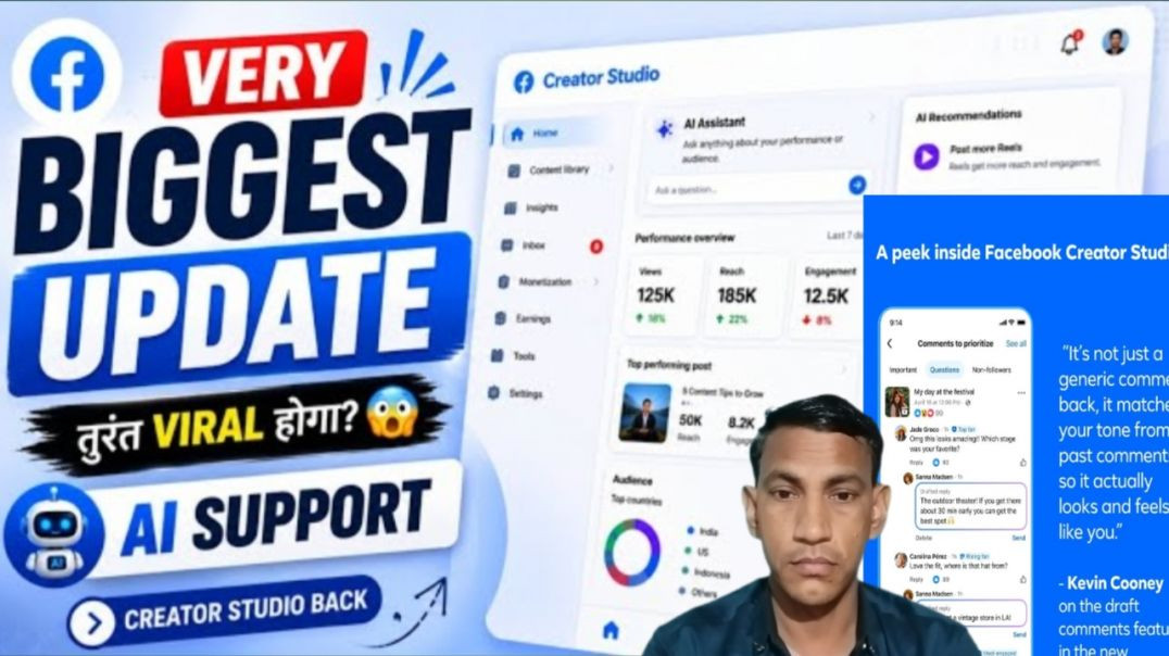 ⁣Very Biggest Update Facebook | Creator Studio Is Back 🔥