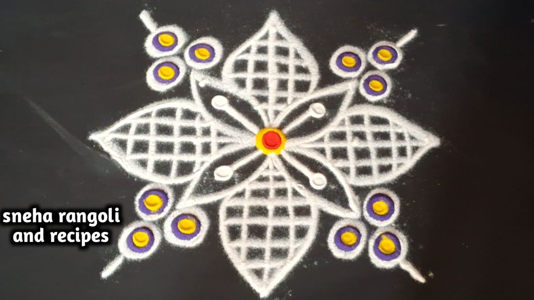 ⁣🔥 Viral Rangoli Design 2026 ✨ Beautiful White Flower Kolam ✨ Trending Rangoli Design 2026 🔥