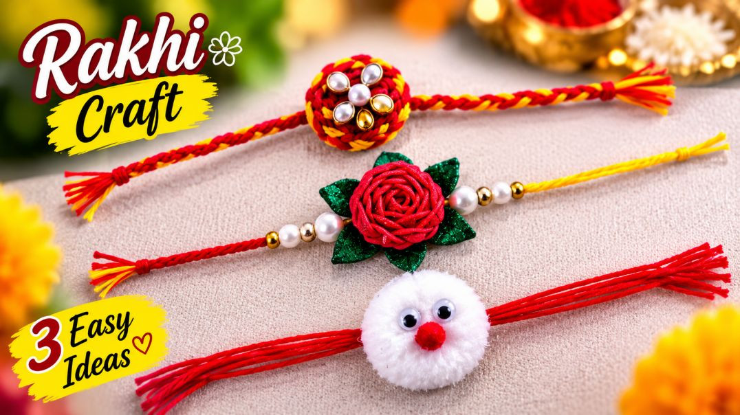 ⁣Diy rakhi craft idea 💡 handmade rakhi Kaise banaen