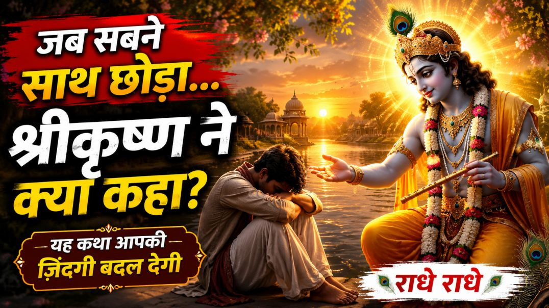 ⁣😢 जब सबने साथ छोड़ दिया, तब श्रीकृष्ण ने क्या कहा? | Krishna Motivation Story 🙏
