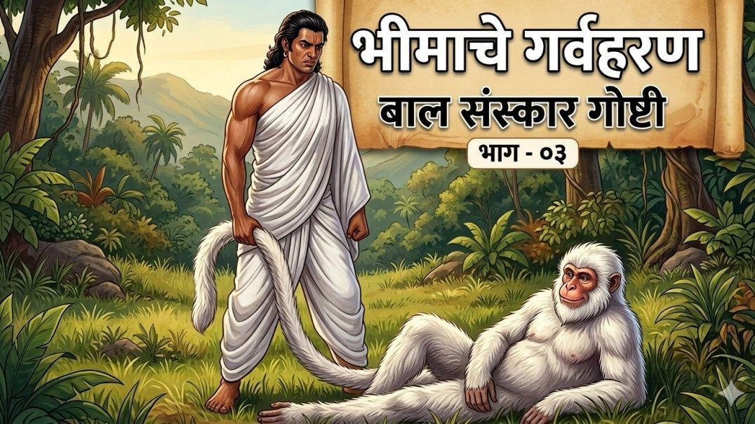भीम आणि हनुमानाच्या शेपटीची गोष्ट | भिमाचे गर्वहरण | बाल संस्कार गोष्टी #03 Kedar Vani Marathi
