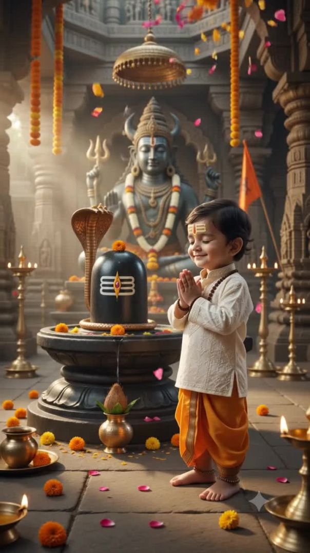 💙 Mahadev Bless This Cute Baby 🙏 | AI Devotional Video #shorts