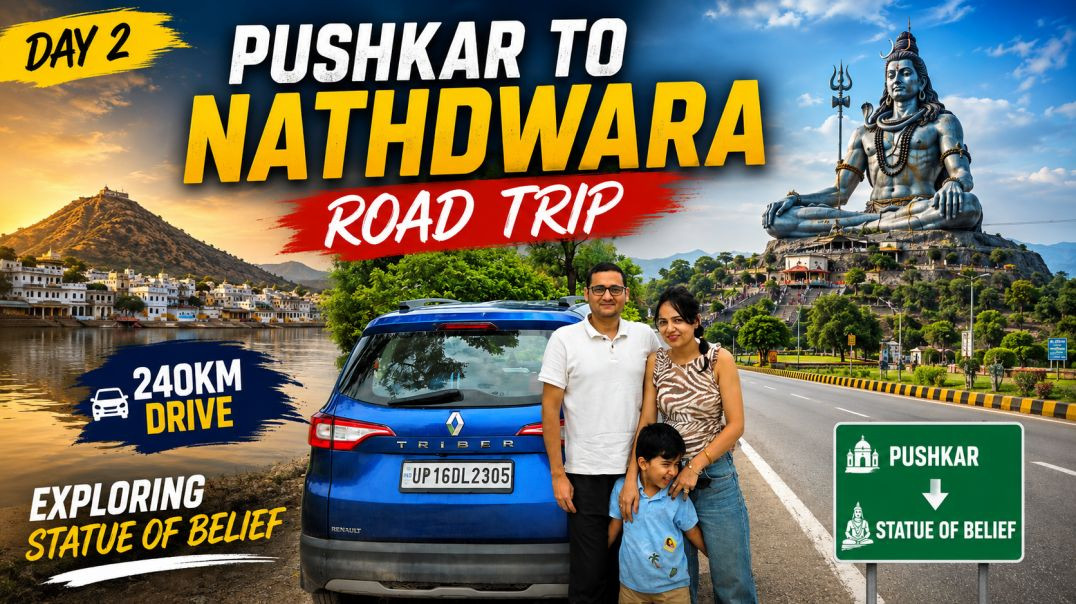 ⁣Pushkar to Nathdwara Road Trip _ Beautiful Evening at Statue of Belief _ Rajasthan Travel Vlog