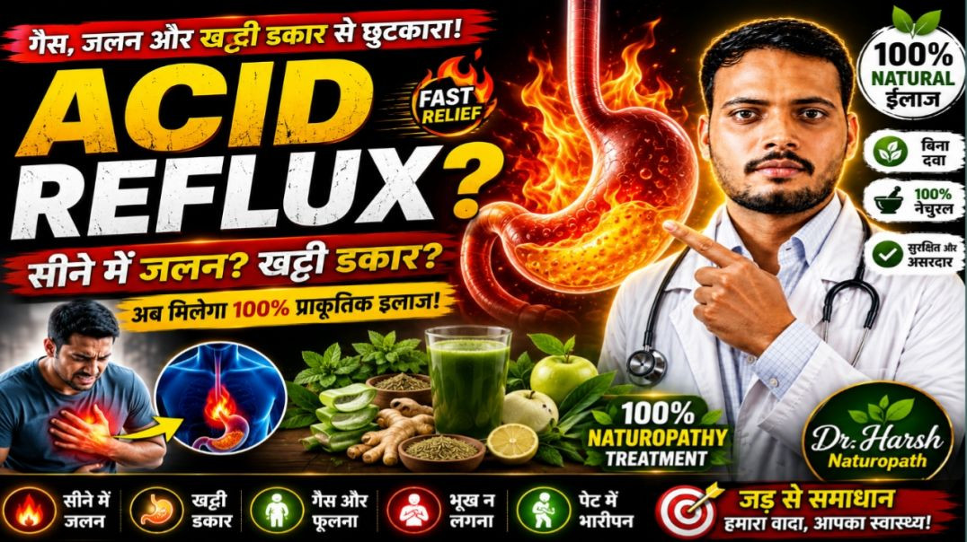 ⁣🚨 सीने में जलन? खट्टी डकार? Acid Reflux का 100% प्राकृतिक इलाज | Diet + Yoga + Naturopathy