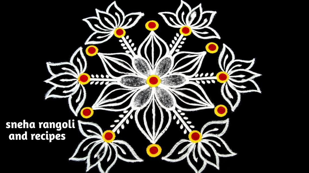 ⁣🌸 Beautiful Lotus Rangoli Design 🤍✨ Easy Flower Kolam 2026 🪔 #apnatube #shorts #viral