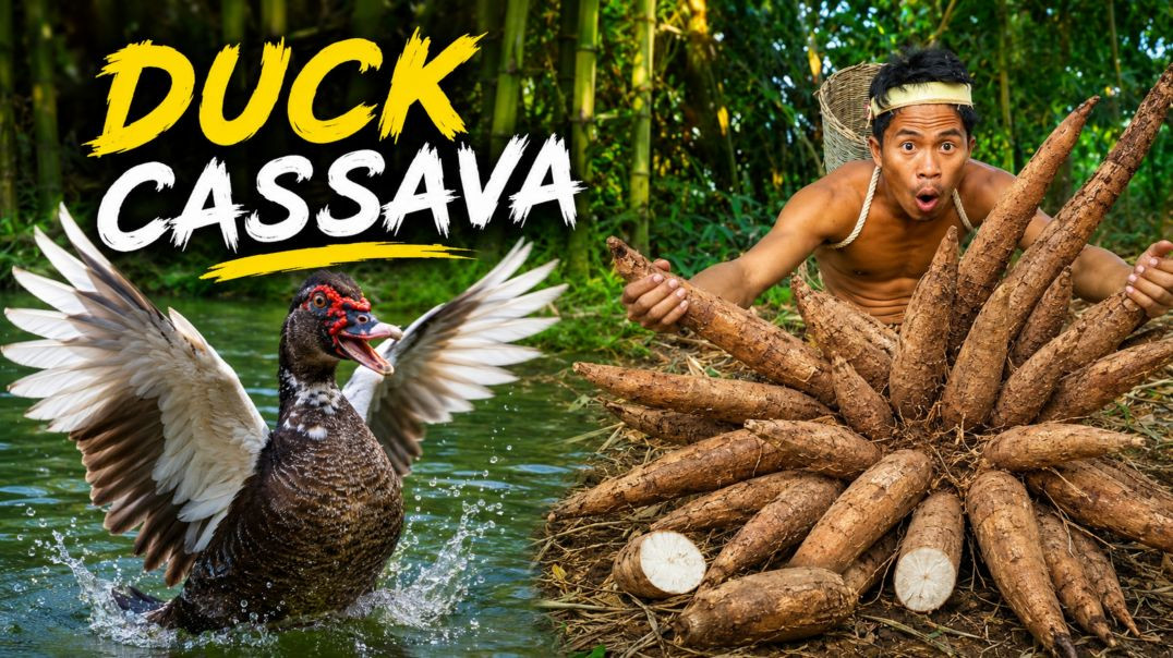 ⁣Rainforest Survival: Duck & Cassava Feast!