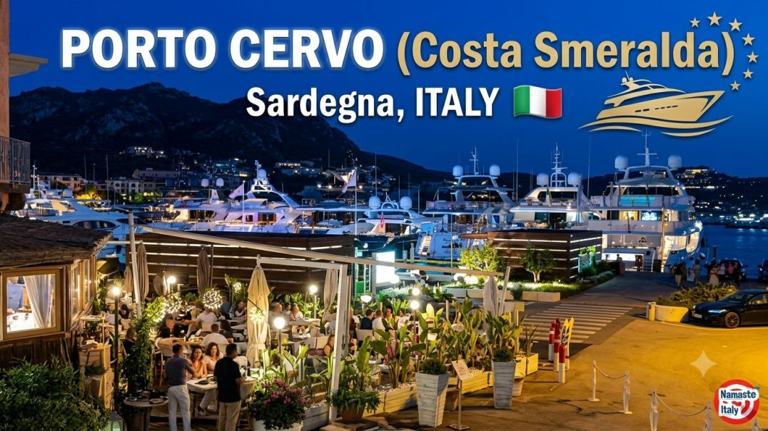 ⁣इटली 🇮🇹 - ये है Sardinia Island का Porto Cervo शहर रात में कैसा दिखता है?